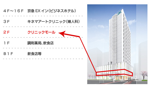 2階クリニックモールフロア図